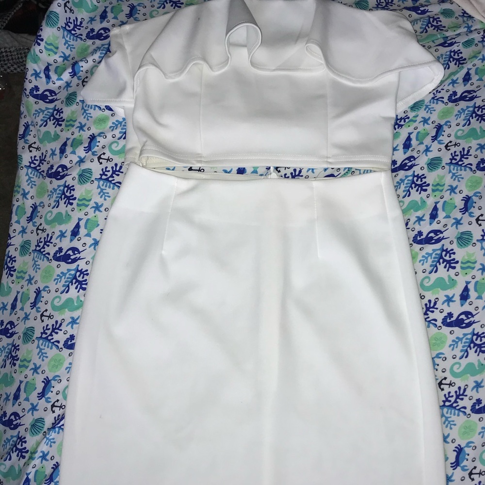 White 2 piece (crop top and skirt)